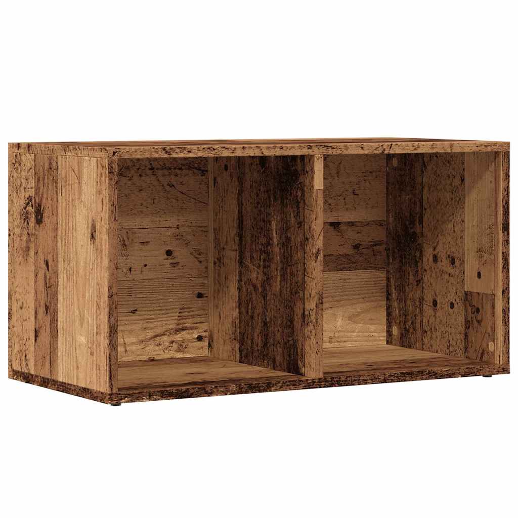 LP Storage Box Old Wood 69.5x34x36 cm Engineered Wood